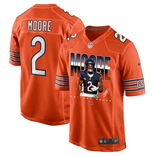 D.J. Moore 2 Signed Chicago Bears Alternate Game Men Jersey - Orange