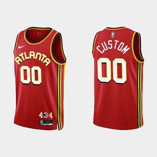 Atlanta Hawks 00 Custom 2022-23 Icon Edition Red Men Jersey