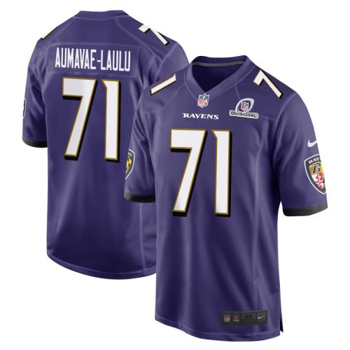 Malaesala Aumavae-Laulu 71 Baltimore Ravens 2024 Divisional Patch Game Men Jersey - Purple