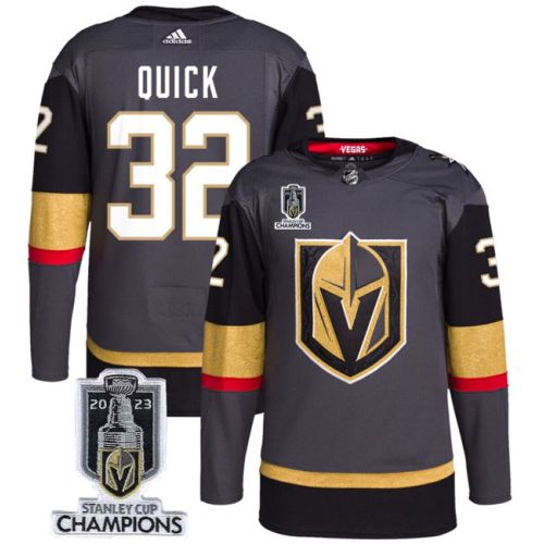 Jonathan Quick 32 Vegas Golden Knights 2023 Stanley Cup Champions Patch Alternate Breakaway Player Jersey - Black