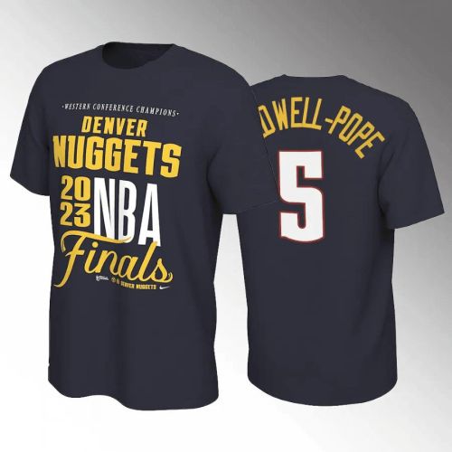 Kentavious Caldwell-Pope 5 Denver Nuggets 2023 NBA Finals Navy T-Shirt