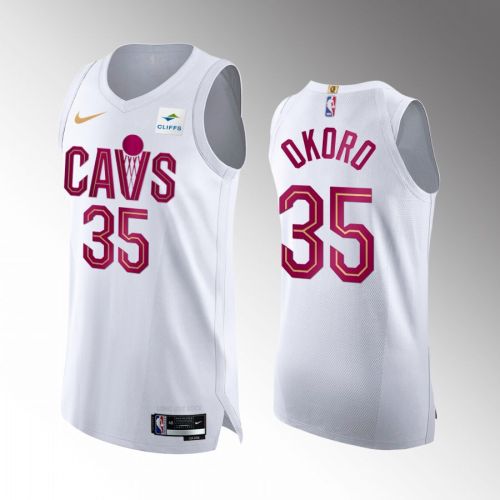 Cleveland Cavaliers Isaac Okoro 35 2022-23 Association Edition White Jersey