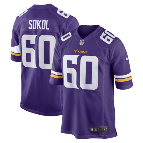 Josh Sokol Minnesota Vikings Home Game Player Jersey - Purple