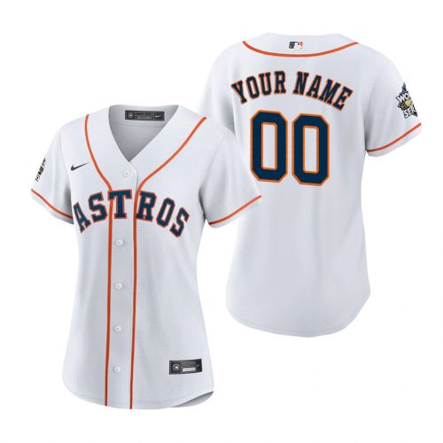 Women's Houston Astros Custom 00 White 2022-23 World Series Jersey