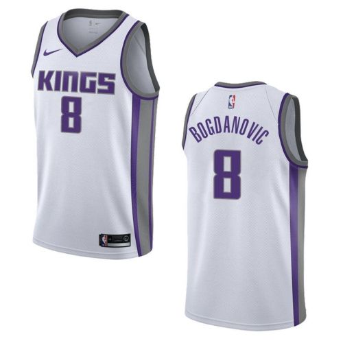 Men's Sacramento Kings 8 Bogdan Bogdanovic Association Swingman Jersey - White