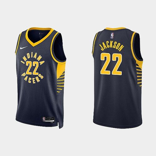 Indiana Pacers 22 Isaiah Jackson 2022-23 Icon Edition Black Men Jersey