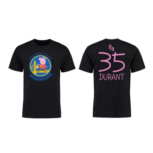 Kevin Durant 35 Golden State Warriors Pig Print T-Shirt - Black