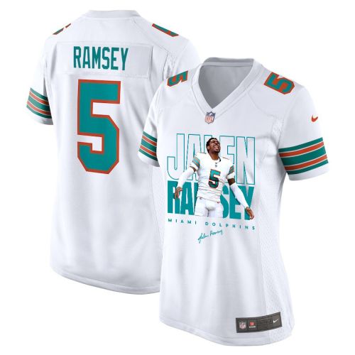 Jalen Ramsey 5 Signed Miami Dolphins Alternate Game Women Jersey - White