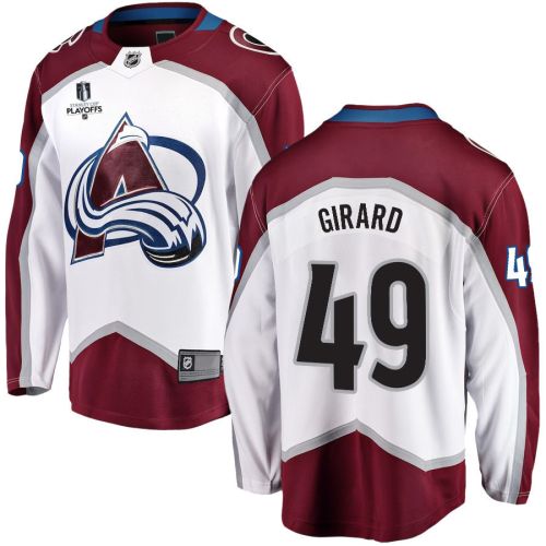 Samuel Girard 49 Colorado Avalanche Stanley Cup 2023 Playoffs Patch Away Breakaway Men Jersey - White