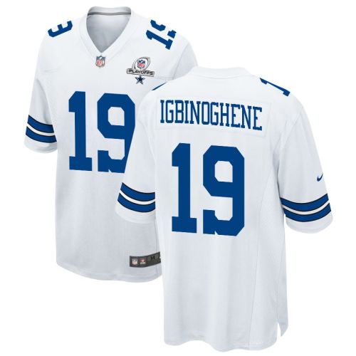 Noah Igbinoghene 19 Dallas Cowboys 2023 Playoffs Patch Game Men Jersey - White