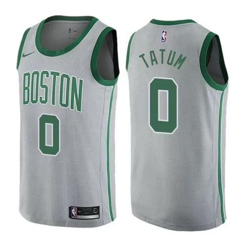 Celtics Male Jayson Tatum 0 City Edition Gray Jersey