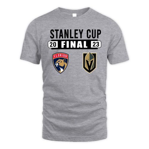 Vegas Golden Knights vs Florida Panthers Stanley Cup Final Matchup 2023 T-Shirt - Gray