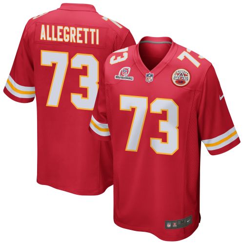 Nick Allegretti 73 Kansas City Chiefs 2024 Divisional Patch Game Men Jersey - Red