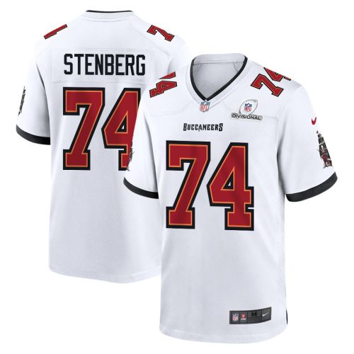 Logan Stenberg 74 Tampa Bay Buccaneers 2024 Divisional Patch Game Men Jersey - White