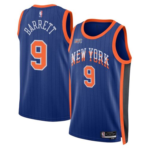 RJ Barrett 9 New York Knicks 2023/24 City Edition Swingman Jersey - Blue