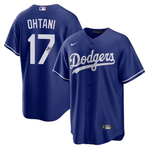 Shohei Ohtani 17 Signed Los Angeles Dodgers Alternate Jersey - Men Royal Jersey