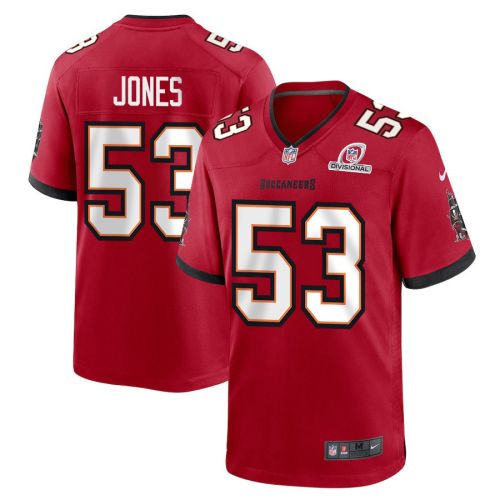 Vi Jones 53 Tampa Bay Buccaneers 2024 Divisional Patch Game Men Jersey - Red