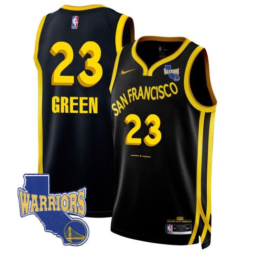 Draymond Green 23 Golden State Warriors California Patch 2023/24 City Edition Swingman Jersey - Black