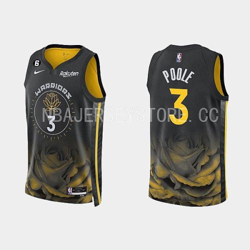 Golden State Warriors 3 Jordan Poole 2022-23 City Edition Black Men Jersey