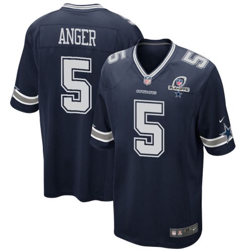 Bryan Anger 5 Dallas Cowboys 2023 Playoffs Patch Game Men Jersey - Navy