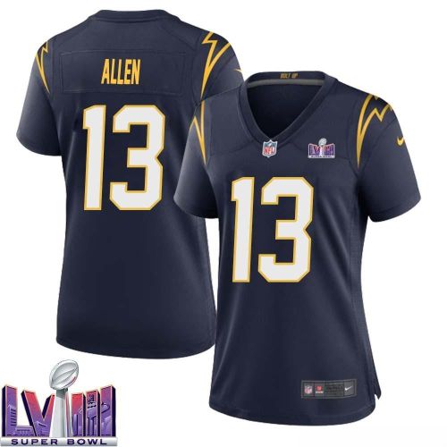 Keenan Allen 13 Los Angeles Chargers Super Bowl LVIII Women Alternate Game Jersey - Navy