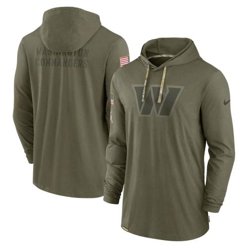 Men Washington Commanders 2022 Salute to Service Tonal Pullover Hoodie - Olive