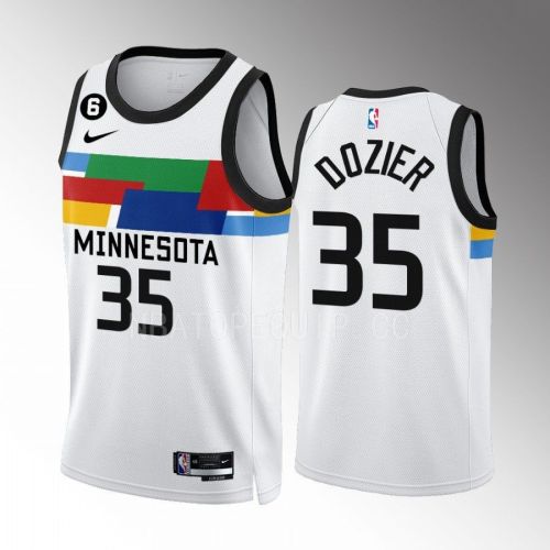 P.J. Dozier 35 Minnesota Timberwolves City Edition White Men Jersey 2022-23 Swingman