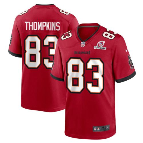 Deven Thompkins 83 Tampa Bay Buccaneers 2024 Divisional Patch Game Men Jersey - Red