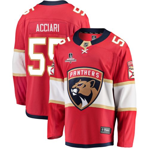 Florida Panthers Noel Acciari 55 Home 2023 Stanley Cup Champions Breakaway Men Jersey - Red