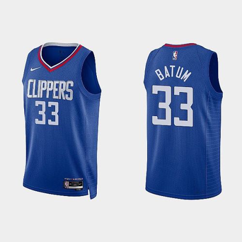 Los Angeles Clippers 33 Nicolas Batum 2022-23 Icon Edition Blue Men Jersey