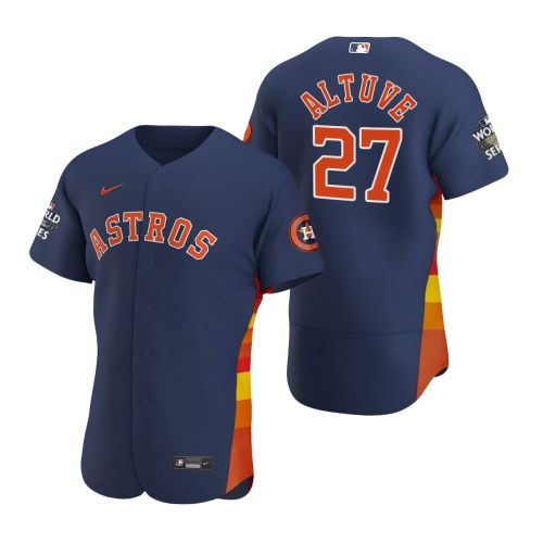 Houston Astros Jose Altuve 27 Navy 2022-23 World Series Jersey