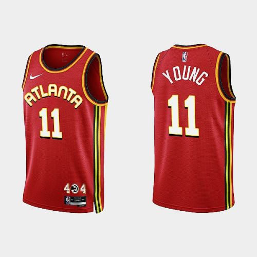 Atlanta Hawks 11 Trae Young 2022-23 Icon Edition Red Men Jersey