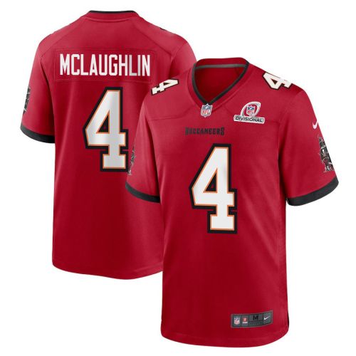 Chase McLaughlin 4 Tampa Bay Buccaneers 2024 Divisional Patch Game Men Jersey - Red