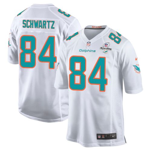 Anthony Schwartz 84 Miami Dolphins 2023 Playoffs Patch Game Men Jersey - White