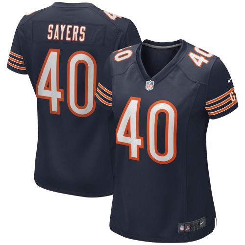 Gale Sayers 40 Chicago Bears Women Game Retired Jersey - Navy