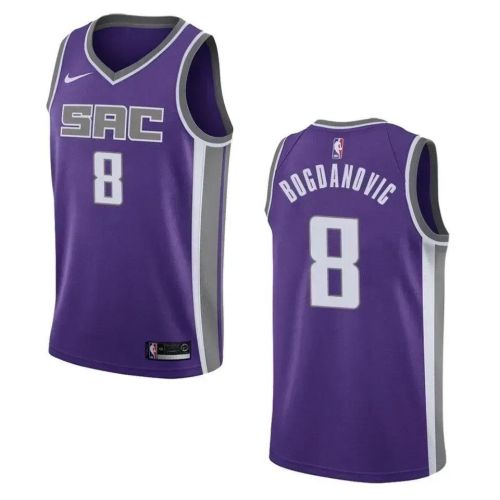 Men's Sacramento Kings 8 Bogdan Bogdanovic Icon Swingman Jersey - Purple