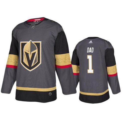 Men Vegas Golden Knights No.1 Dad Father's Day Black Jersey Jersey