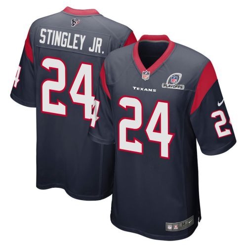 Derek Stingley Jr. 24 Houston Texans 2023 Playoffs Patch Game Men Jersey - Navy