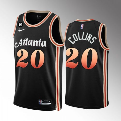 Atlanta Hawks John Collins 20 2022-23 City Edition Black Men Jersey NO.6 Patch