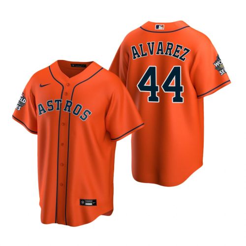 Houston Astros Yordan Alvarez 44 Orange 2022-23 World Series Jersey