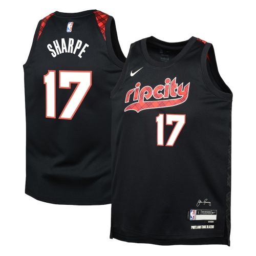 Shaedon Sharpe 17 Portland Trail Blazers 2023/24 City Edition Swingman YOUTH Jersey - Black