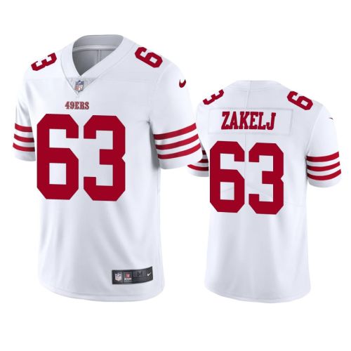 San Francisco 49ers Nick Zakelj 63 White Vapor Limited Jersey