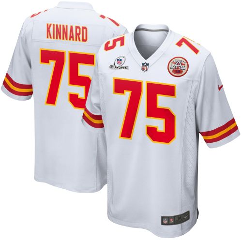 Darian Kinnard 75 Kansas City Chiefs 2023 Playoffs Patch Game Men Jersey - White