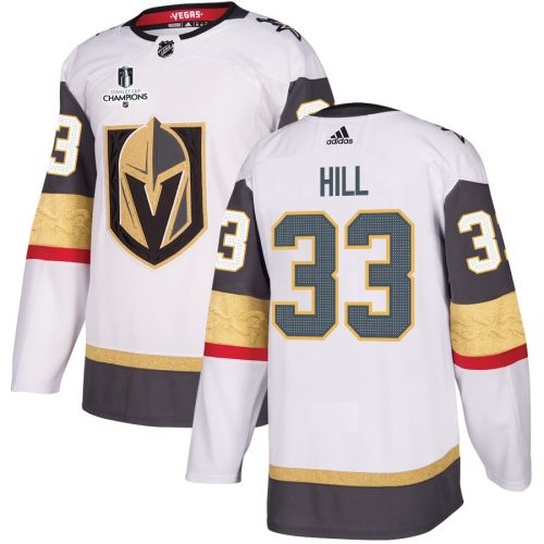 Adin Hill 33 Vegas Golden Knights Stanley Cup 2023 Champions Patch Away Breakaway Men Jersey - White