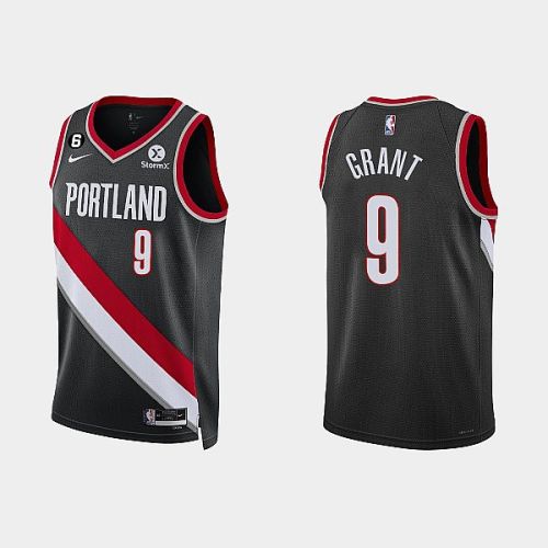 Portland Trail Blazers 9 Jerami Grant 2022-23 Icon Edition Black Men Jersey