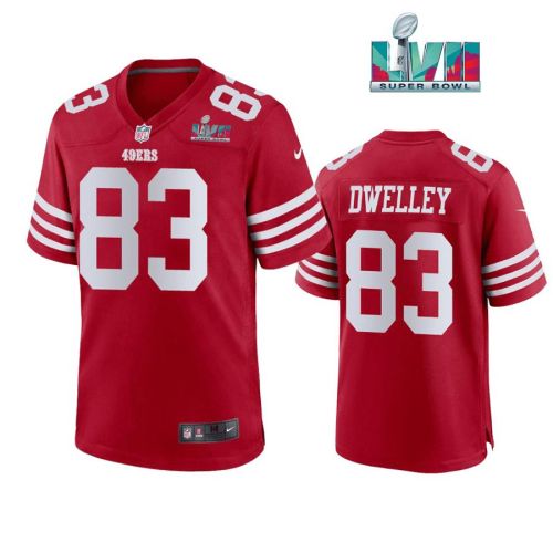 Ross Dwelley 82 San Francisco 49Ers Super Bowl LVII Men Game Jersey- Scarlet