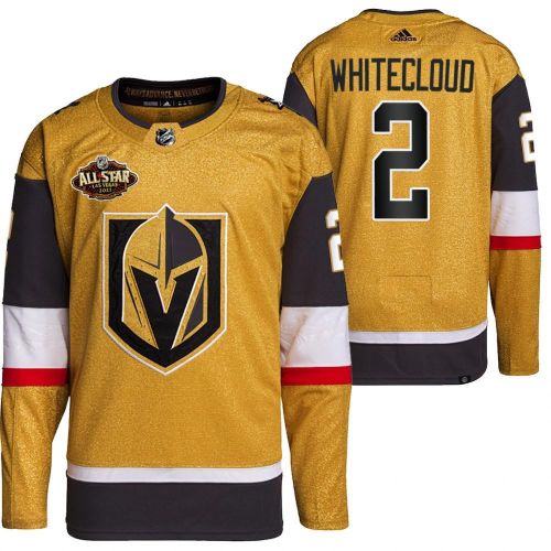 Men Vegas Golden Knights 2 Zach Whitecloud Primegreen Gold Jersey 2023 All-Star Jersey