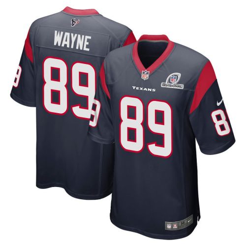 Jared Wayne 89 Houston Texans 2024 Divisional Patch Game Men Jersey - Navy