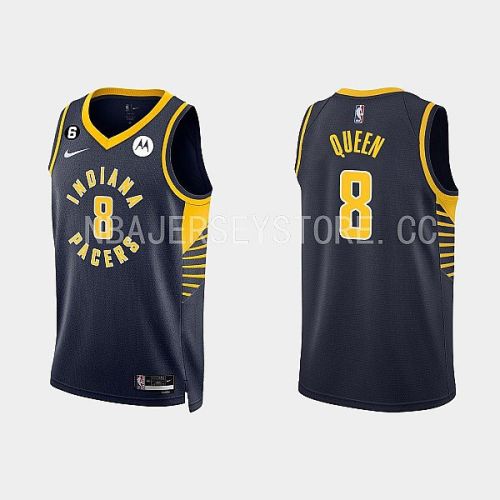 Indiana Pacers 8 Trevelin Queen 2022-23 Icon Edition Black Men Jersey