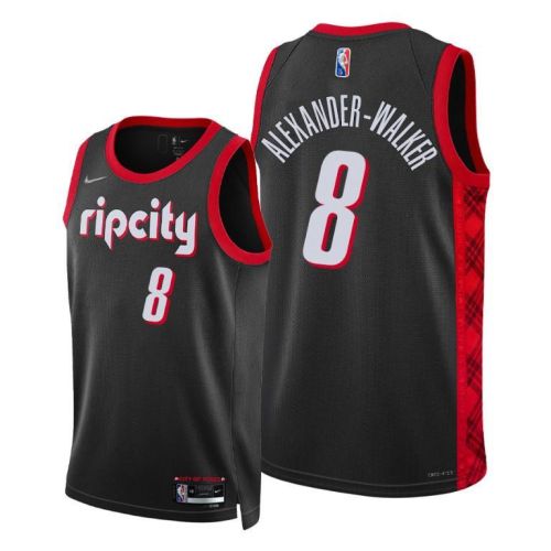 Portland Trail Blazers 8 Nickeil Alexander-Walker 2022 City Edition Jersey Black - Men Jersey